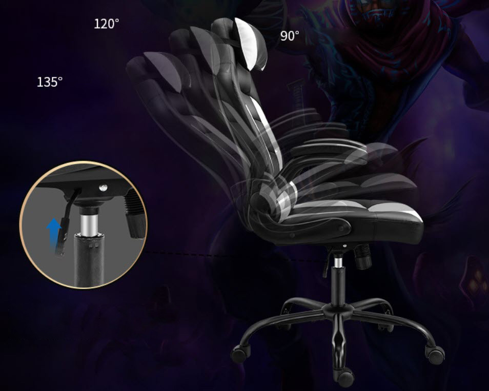 Ghế gaming ghế làm việc Lectra JT177 ngả lưng 135 có tựa đầu