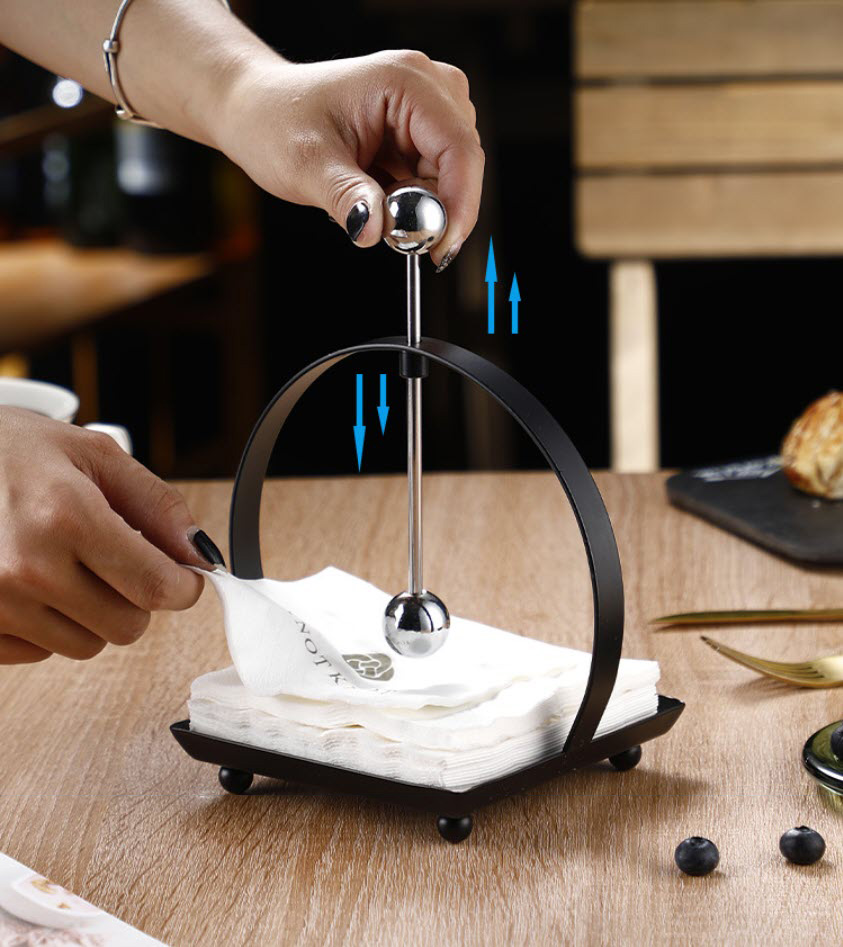 Khay đựng khăn giấy khay chặn giấy ăn cho nhà hàng khách sạn inox 304 Millai ML5436