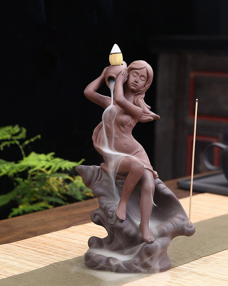 Tháp đốt trầm hương đốt nhang trầm Conch Girl Nandou XL0052
