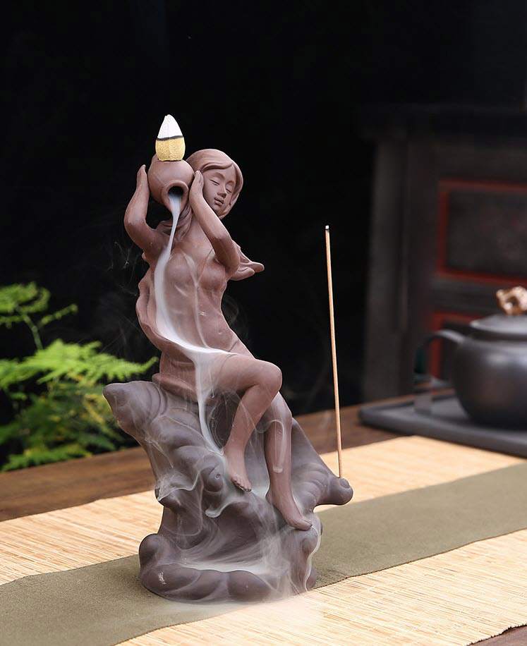 Tháp đốt trầm hương đốt nhang trầm Conch Girl Nandou XL0052