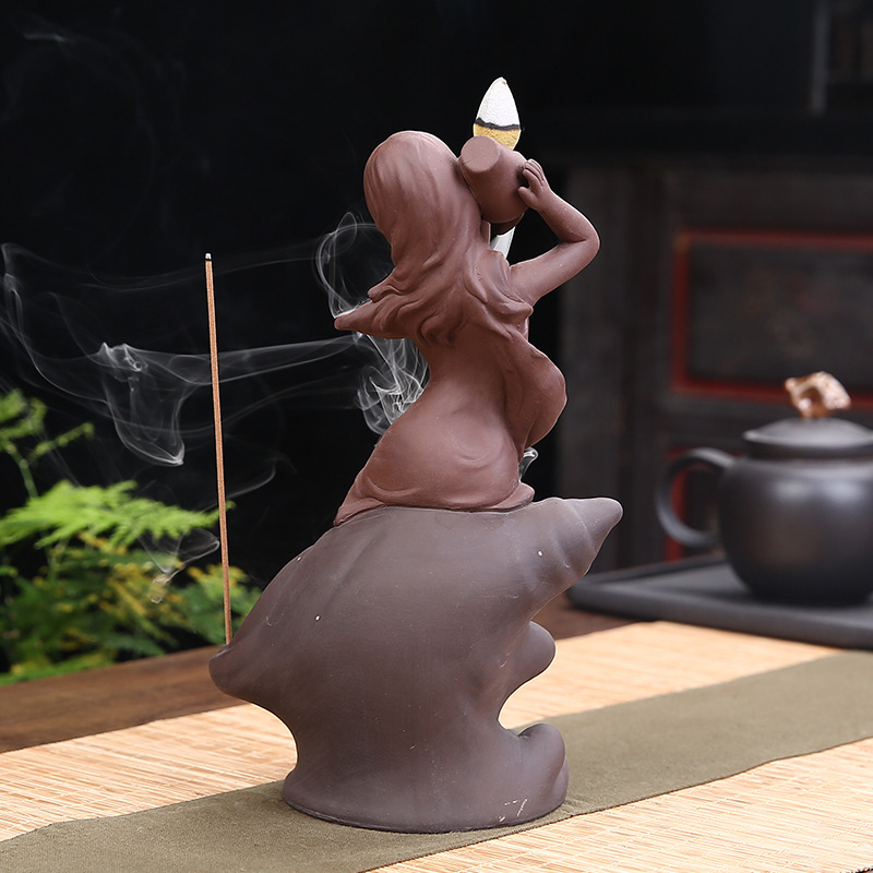 Tháp đốt trầm hương đốt nhang trầm Conch Girl Nandou XL0052