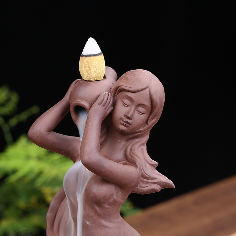 Tháp đốt trầm hương đốt nhang trầm Conch Girl Nandou XL0052
