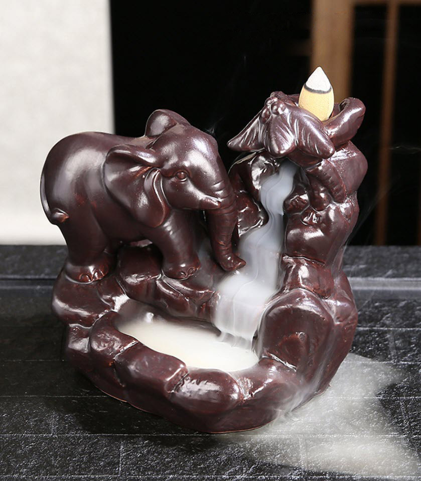 Tháp đốt nhang trầm lư đốt trầm hương Elephants Nandou XL0107