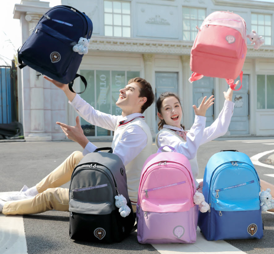 Balo học sinh lớp 3-9 in họa tiết Oxford X882 chống nước tốt