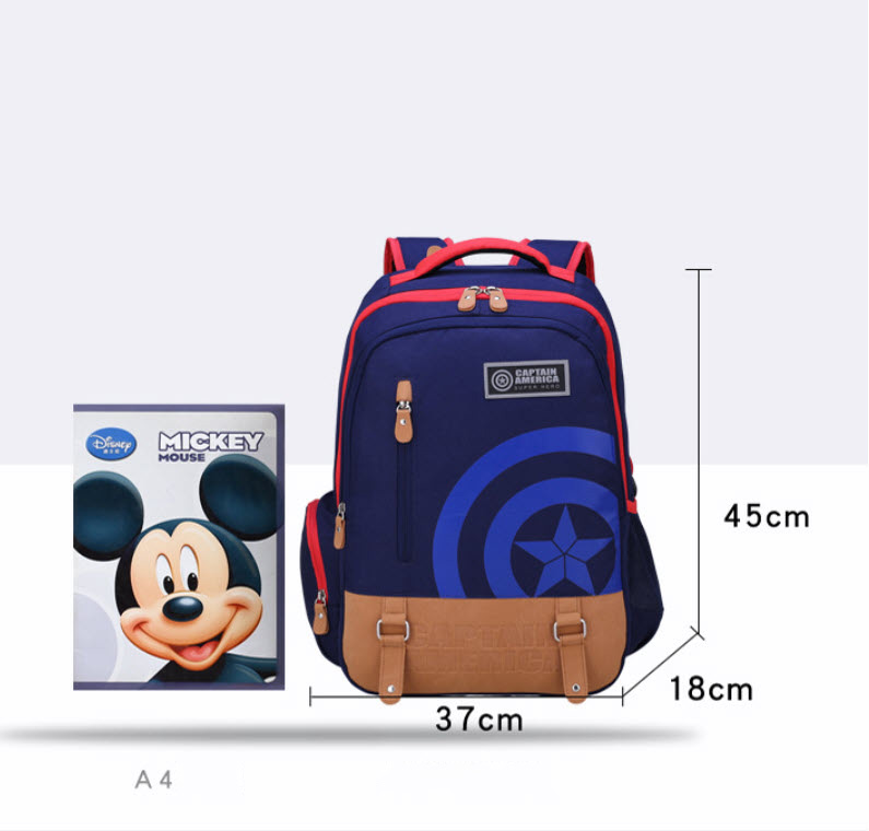 Balo học sinh Disney BA5101A chống gù phản quang cho lớp 3-6 style 2022