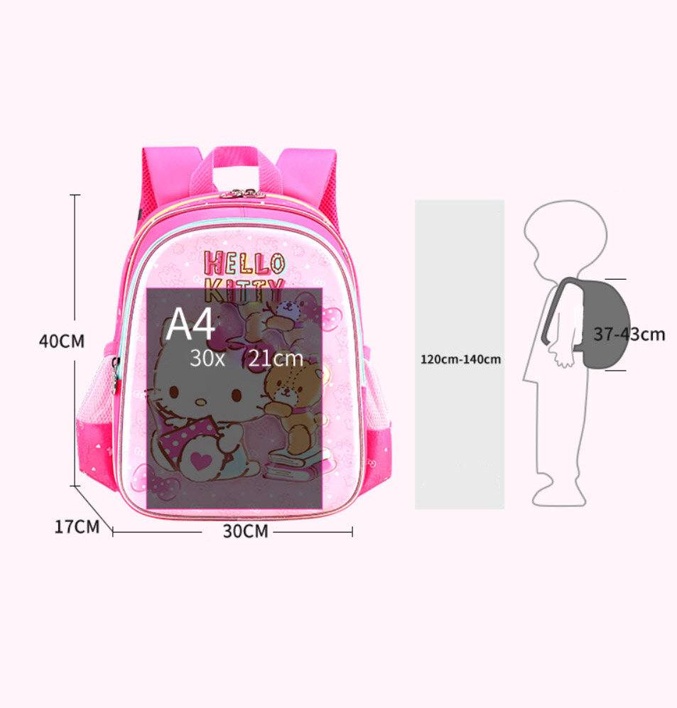 Balo học sinh Hello Kitty 3D SK93066 lớp 1-5 style 2022