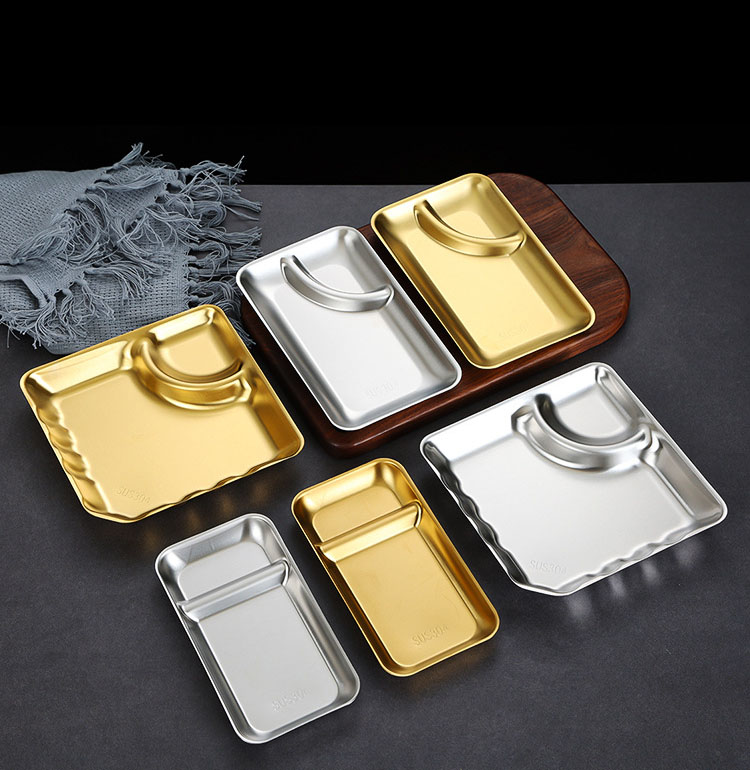 Dĩa đựng thức ăn có ngăn đựng nước sốt inox 304 OEM A8888