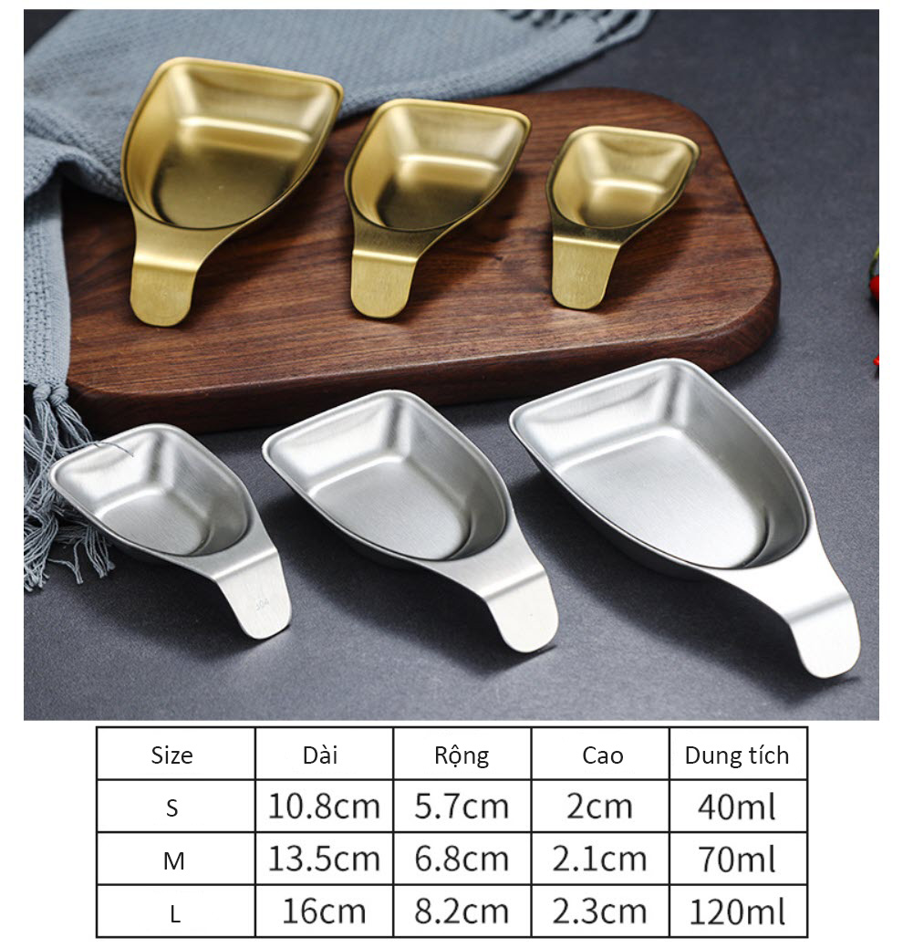 Chén đựng gia vị nước sốt nguyên liệu nấu ăn inox OEM CM019