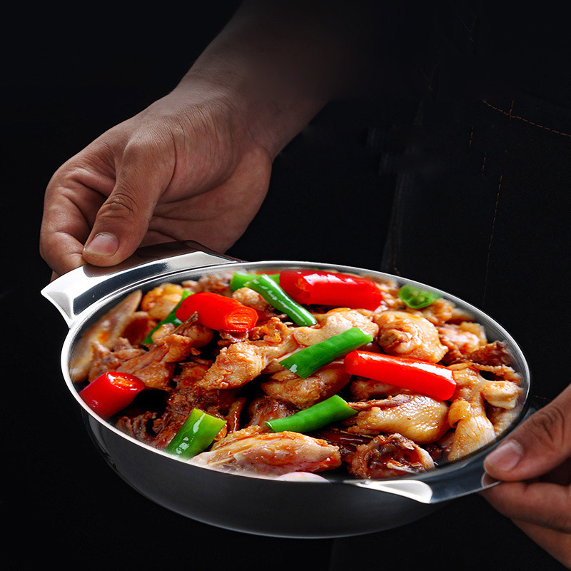 Nồi lẩu khô inox đáy bằng đựng thức ăn OEM CM541