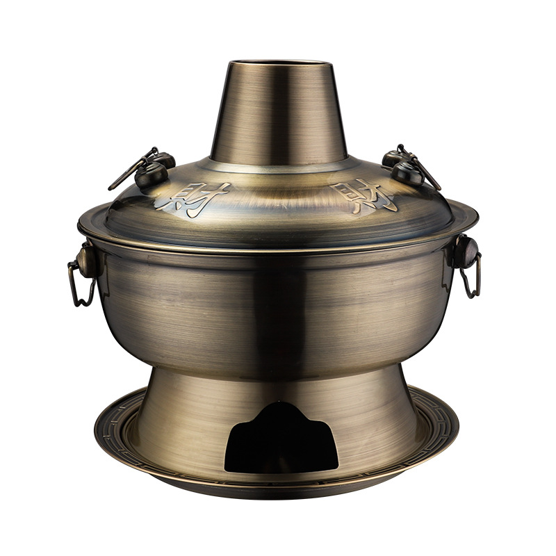 Nồi lẩu 2 ngăn cổ điển dùng than cho nhà hàng OEM LP304D