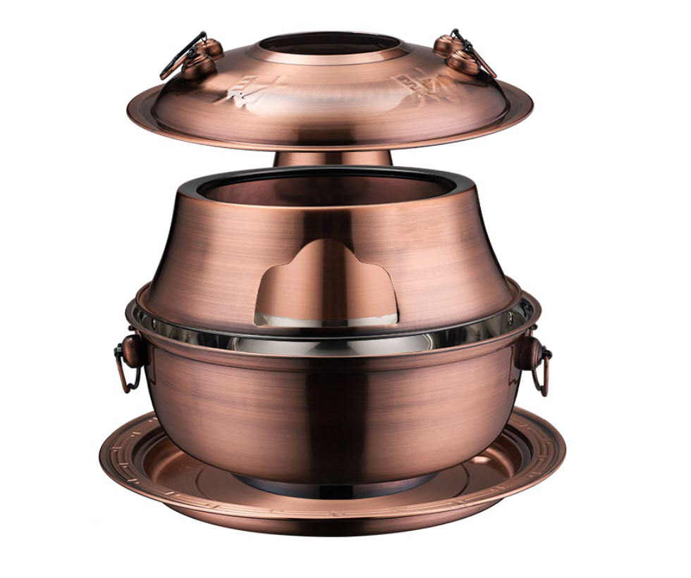 Nồi lẩu 2 ngăn cổ điển dùng than cho nhà hàng OEM LP304D