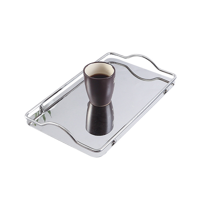 Khay inox chữ nhật 2 tay cầm OEM A068