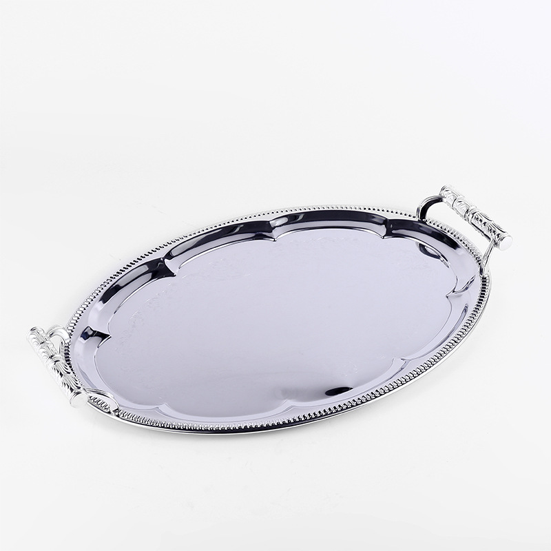 Khay inox oval 2 tay cầm OEM B148
