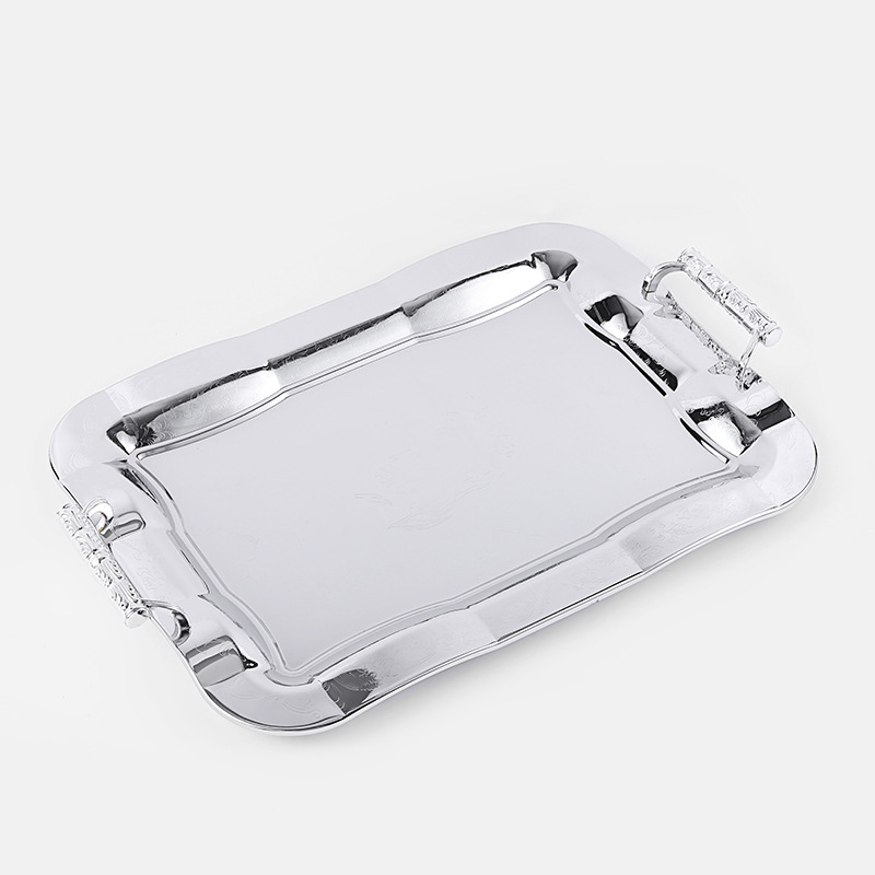 Khay inox chữ nhật 2 tay cầm OEM B185