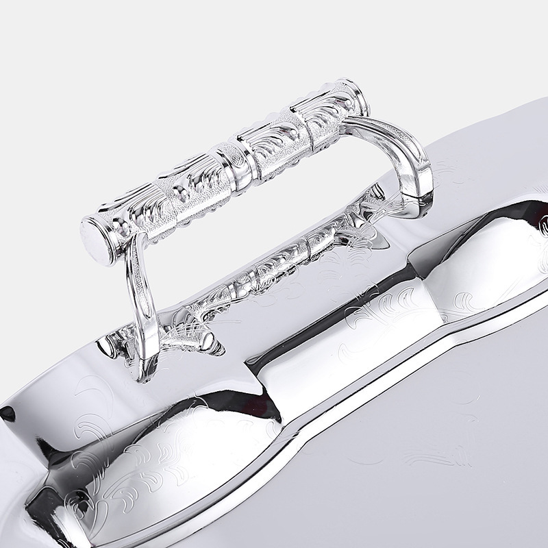 Khay inox chữ nhật 2 tay cầm OEM B185
