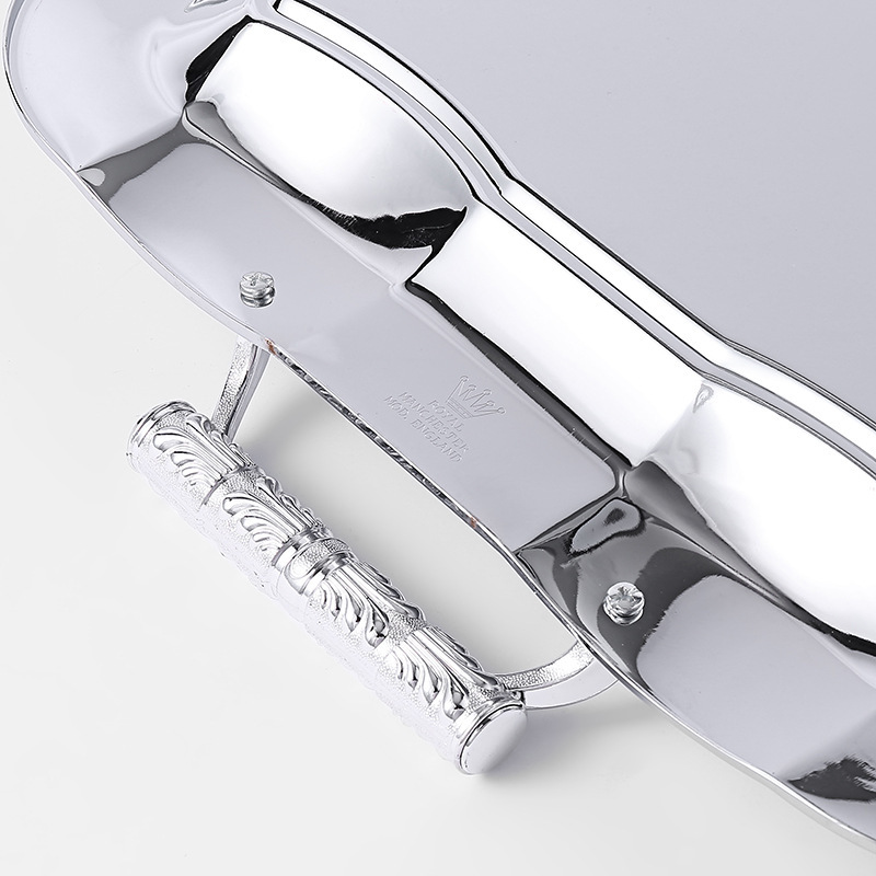 Khay inox chữ nhật 2 tay cầm OEM B185