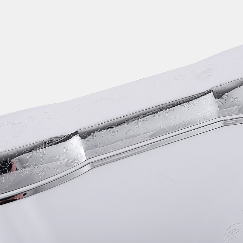 Khay inox chữ nhật 2 tay cầm OEM B185
