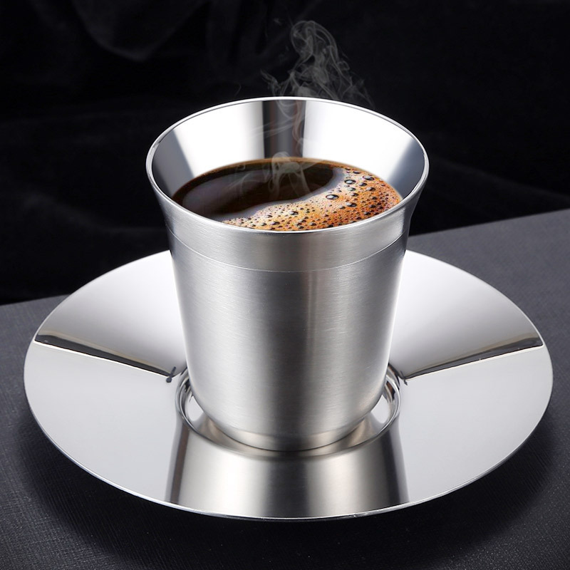 Ly inox uống cafe trà nóng 80-160ml cách nhiệt OEM HP0729
