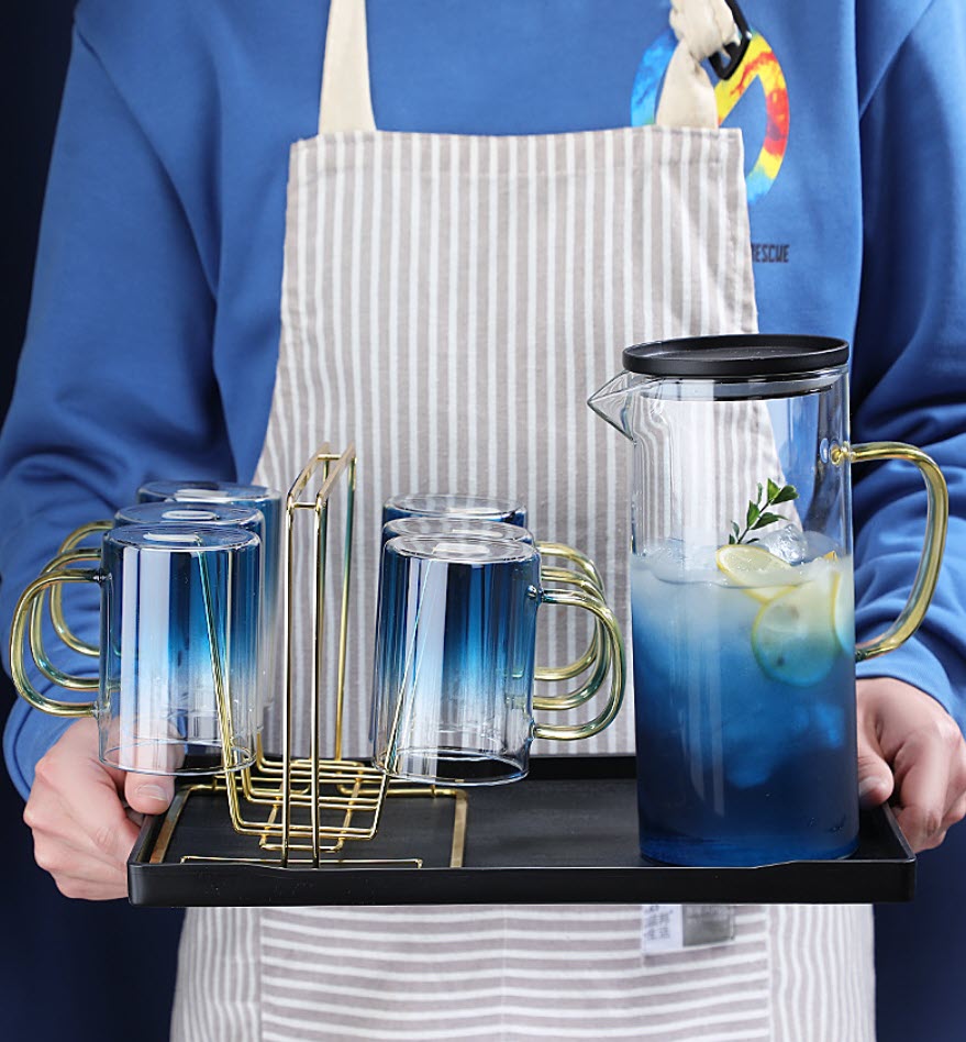 Bộ bình ly thủy tinh chịu nhiệt 1500ml OEM GX018