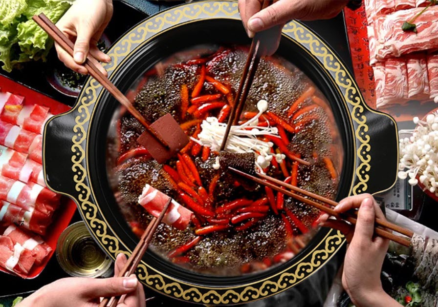 Nồi lẩu thép tráng men 1 ngăn và 2 ngăn OEM YY001