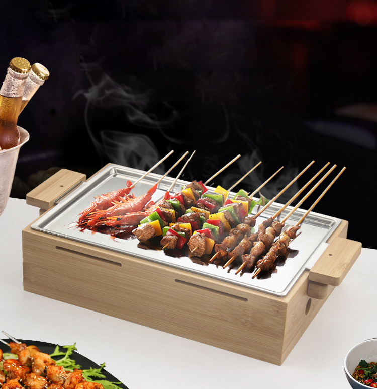 Bếp nướng cồn bộ vỉ nướng kèm bếp cồn nướng thịt bbq nướng hải sản inox 304 OEM CD010