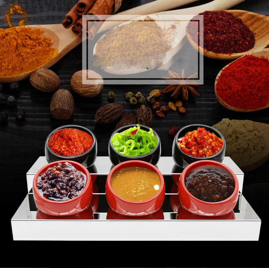 Kệ đựng nước chấm nước sốt gia vị cho Nhà Hàng buffet OEM JD8749