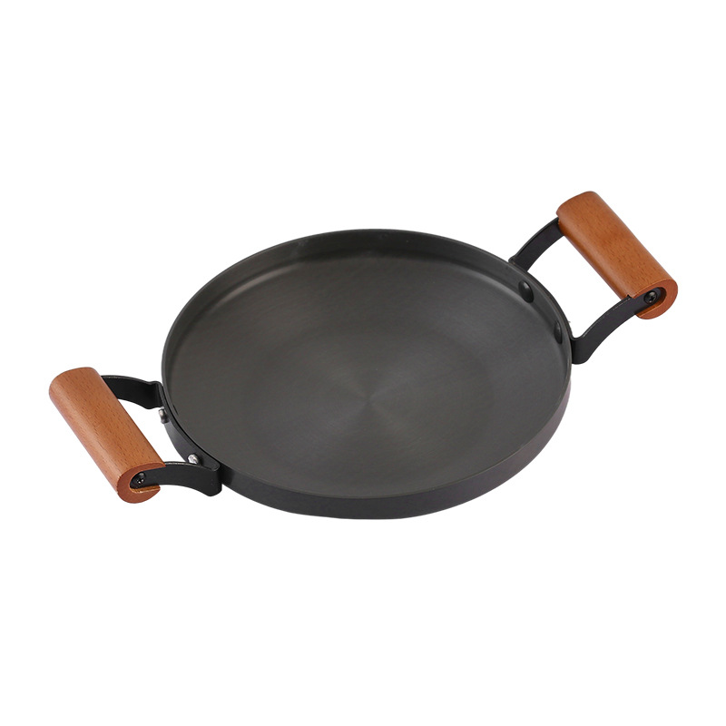 Chảo nhôm oxy hóa cứng tay cầm gỗ Japanese style OEM ZK008