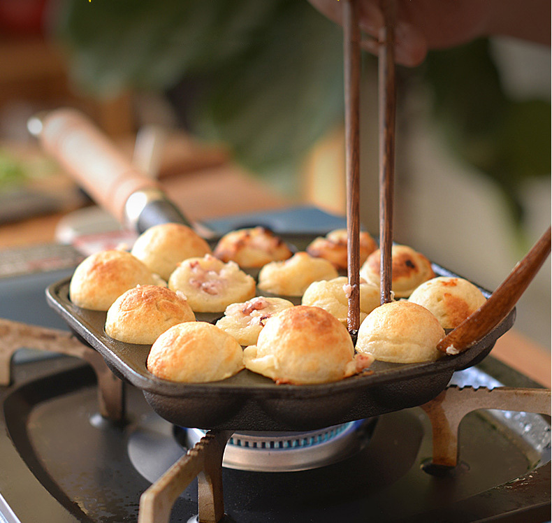 Chảo gang làm bánh bạch tuộc Takoyaki 14 ngăn OEM ZYS014