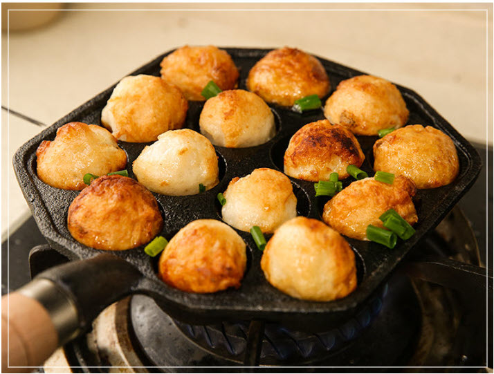 Chảo gang làm bánh bạch tuộc Takoyaki 14 ngăn OEM ZYS014