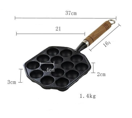 Chảo gang làm bánh bạch tuộc Takoyaki 14 ngăn OEM ZYS014
