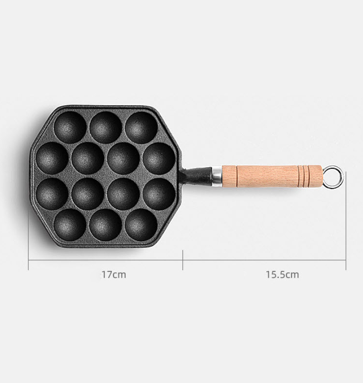 Chảo gang làm bánh bạch tuộc Takoyaki 14 ngăn OEM ZYS014