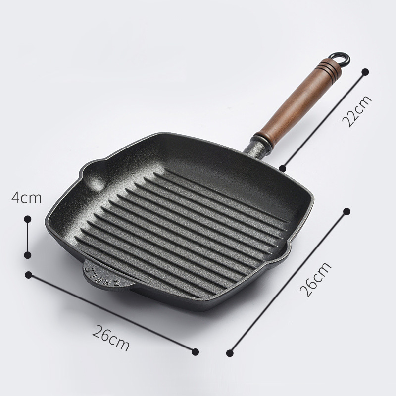 Chảo gang nướng thịt đáy vân nổi OEM NP22