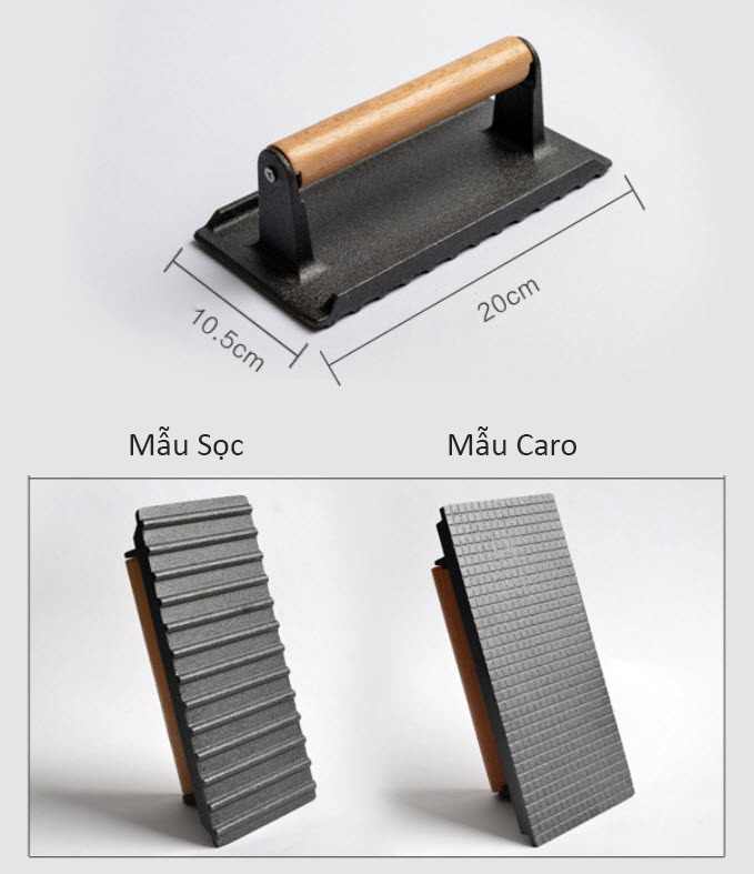Dụng cụ nén ép thịt nướng bằng gang OEM YRB001