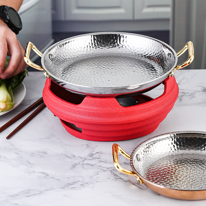 Chảo inox 3 lớp phục vụ món ăn Nhà Hàng OEM ZK011