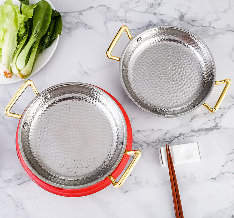 Chảo inox 3 lớp phục vụ món ăn Nhà Hàng OEM ZK011