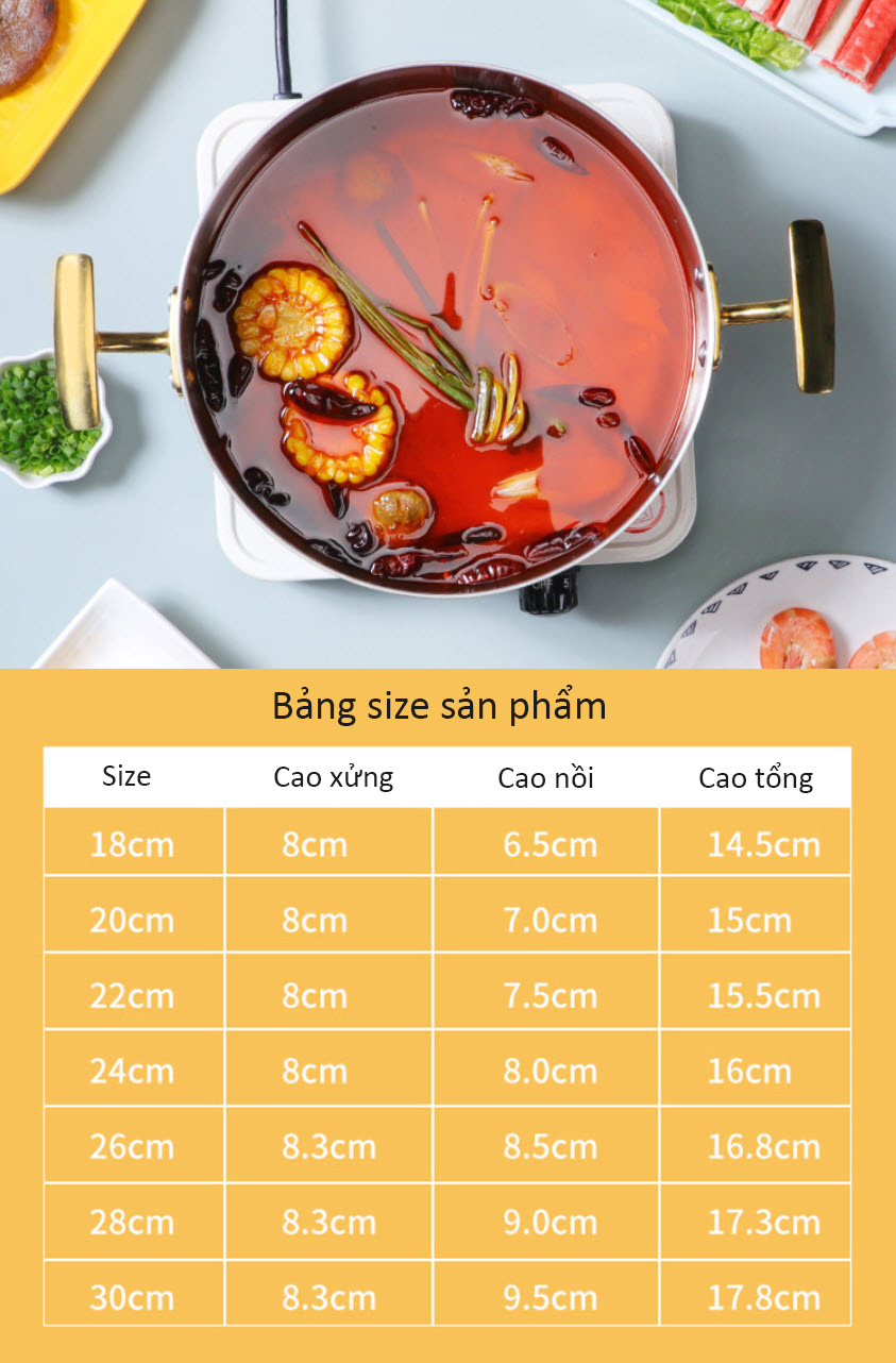 Nồi lẩu inox kèm xửng hấp inox 3 lớp size 18-30cm OEM ZK015