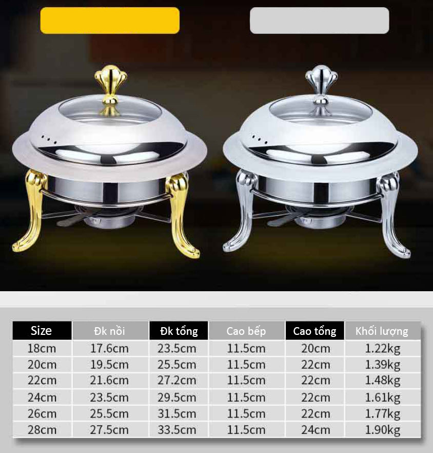 Nồi lẩu bếp cồn inox 304 OEM QJ22G