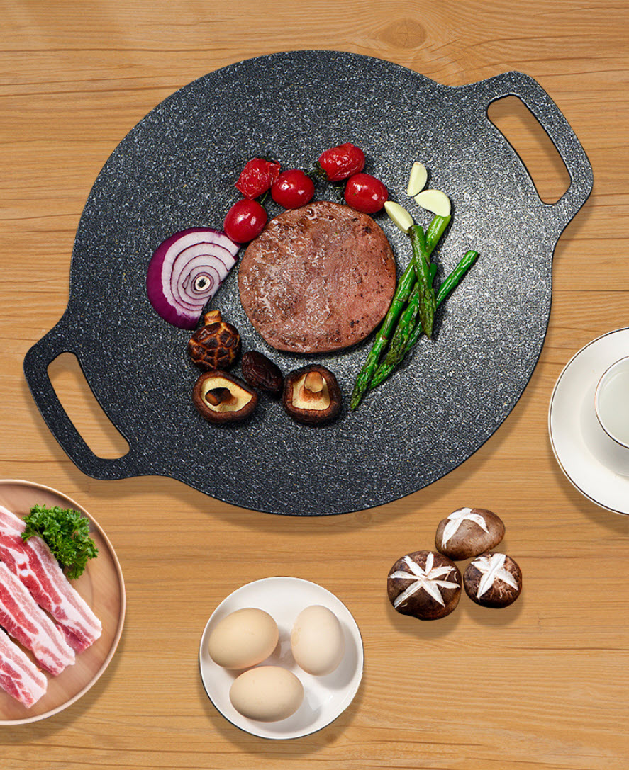 Chảo nướng BBQ phủ vân đá Korean style OEM KP48