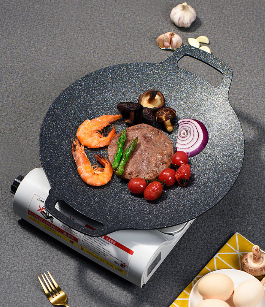 Chảo nướng BBQ phủ vân đá Korean style OEM KP48