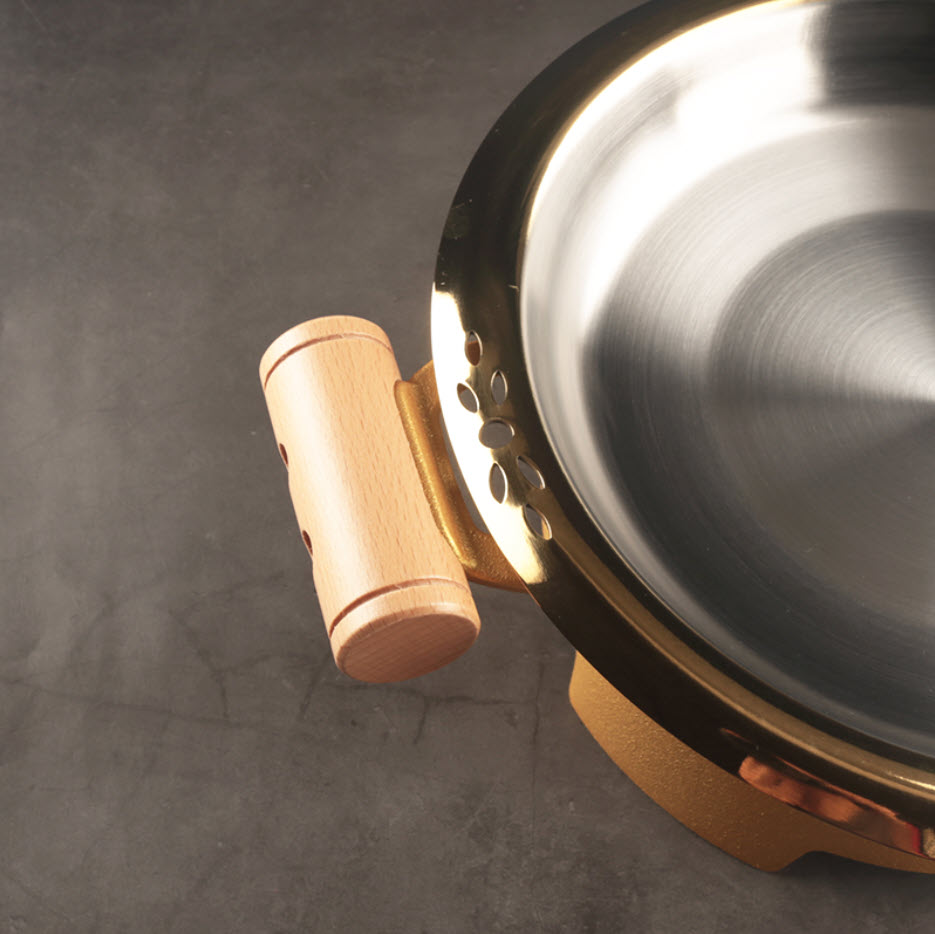 Bộ chảo inox hâm nóng thức ăn kèm bếp cồn nhôm OG98811