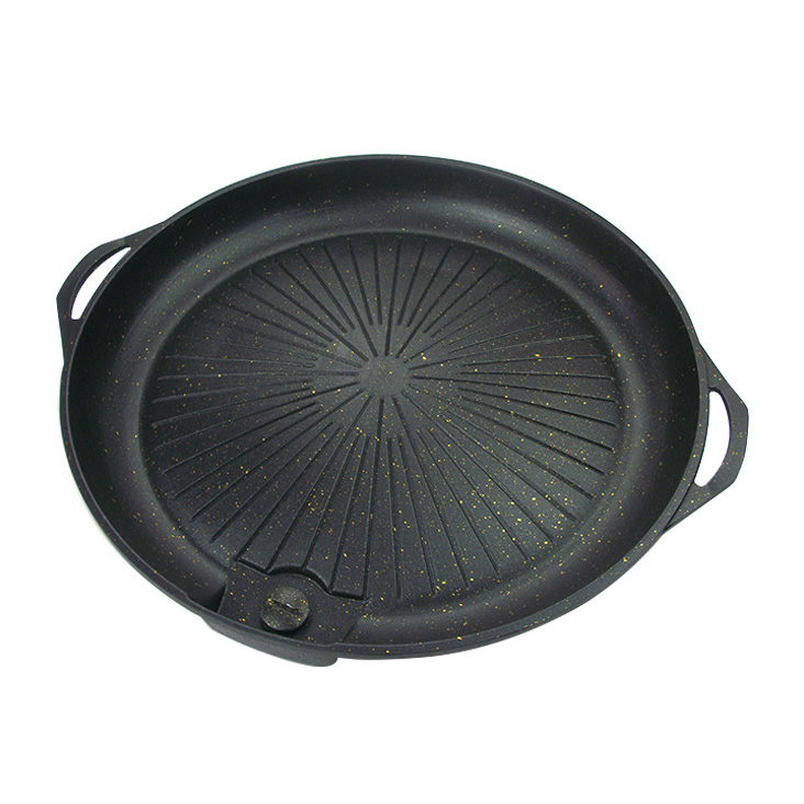 Vỉ nướng nhôm chống dính 34cm có rãnh chảy dầu OEM GB30