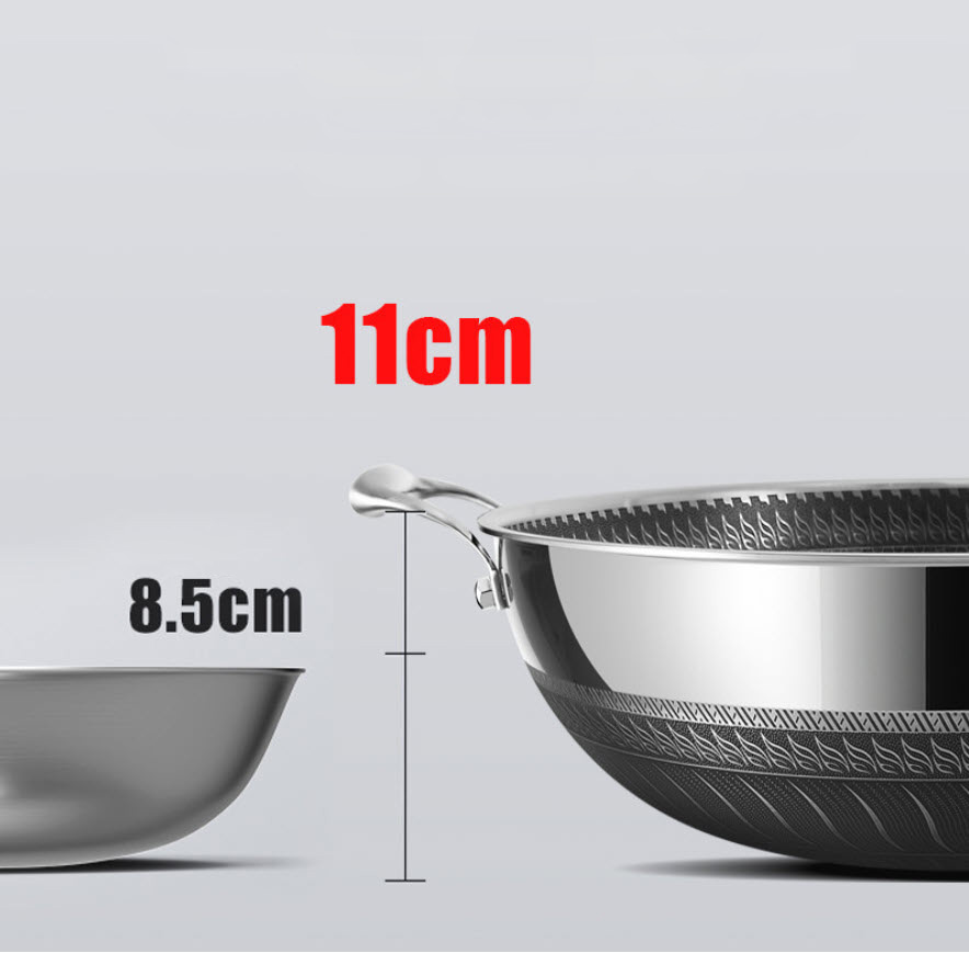 Chảo inox y tế 316 đáy bầu chống dính tổ ong OEM ZJSR1