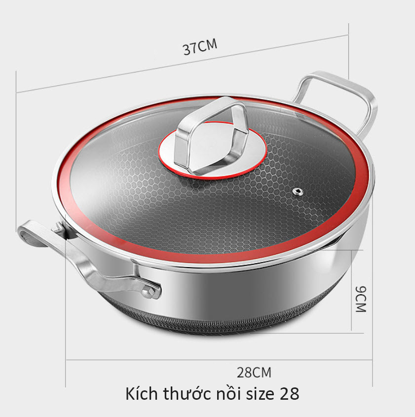 Nồi inox y tế 316 chống dính tổ ong OEM KXZ028