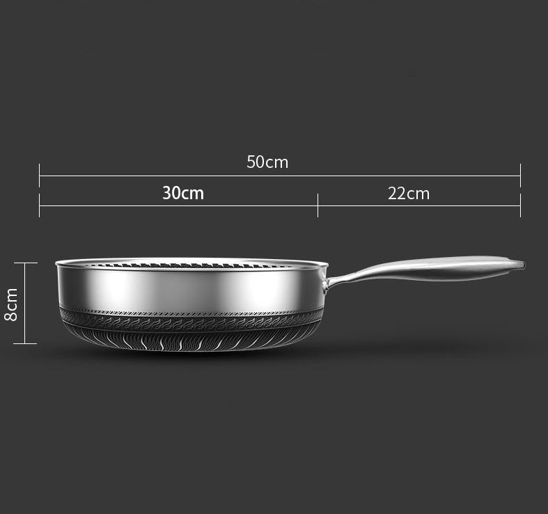 Chảo inox y tế 316 đáy bằng chống dính tổ ong OEM B016