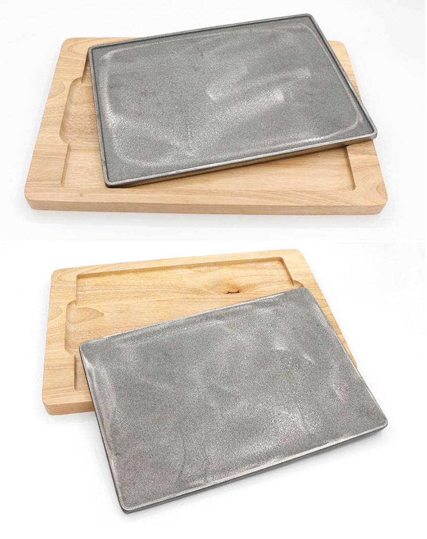 Dĩa gang đựng beefsteak đồ nướng hải sản cho nhà hàng OEM SL2261