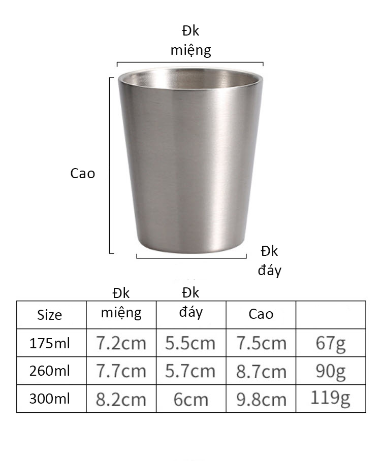 Ly inox 304 cách nhiệt 2 lớp chống nóng Nomi JB256