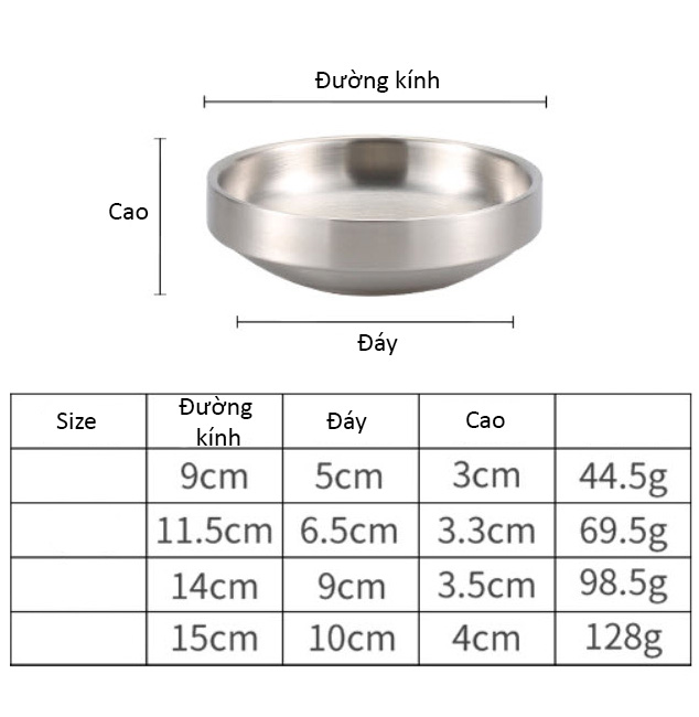 Dĩa inox 2 lớp đựng thức ăn Kimchi salad Nomi JMC2254