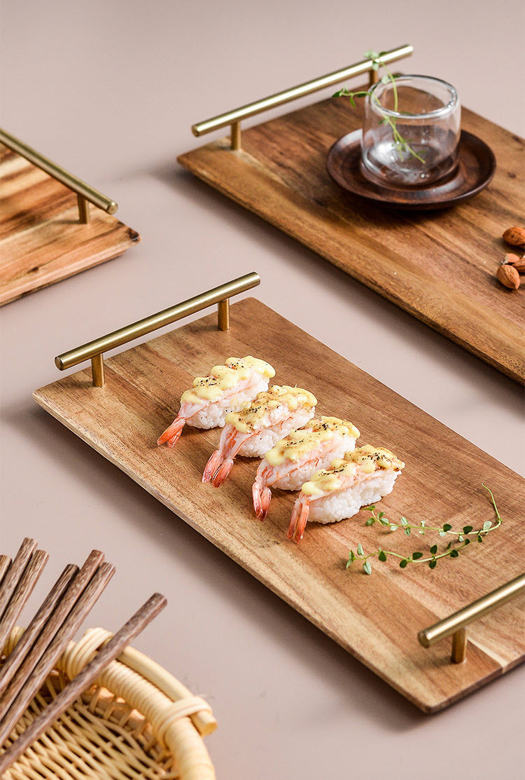 Khay đựng beefsteak sushi bánh kẹo gỗ Keo OEM GPB0030