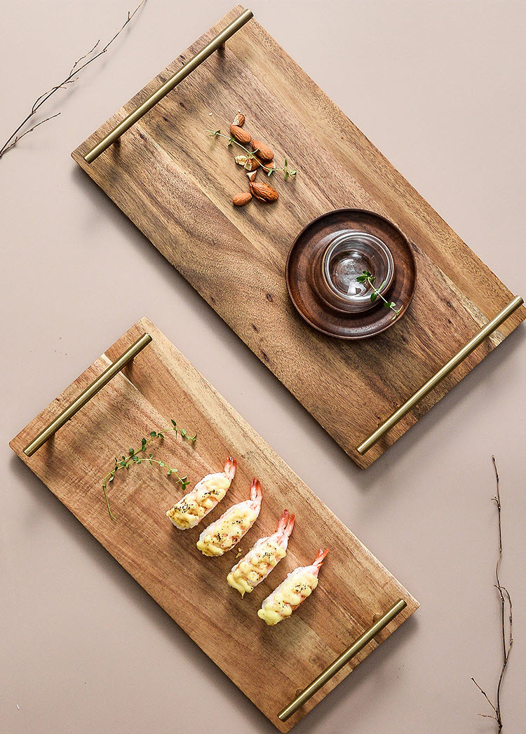 Khay đựng beefsteak sushi bánh kẹo gỗ Keo OEM GPB0030