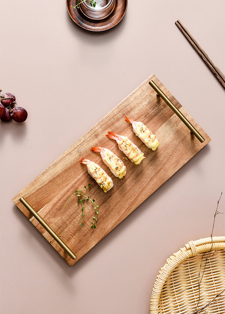 Khay đựng beefsteak sushi bánh kẹo gỗ Keo OEM GPB0030